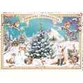PK1351 Fröhliche Weihnachten -  Weihnachtsbaum im Schnee - Tausendschön - Weihnachtskarte