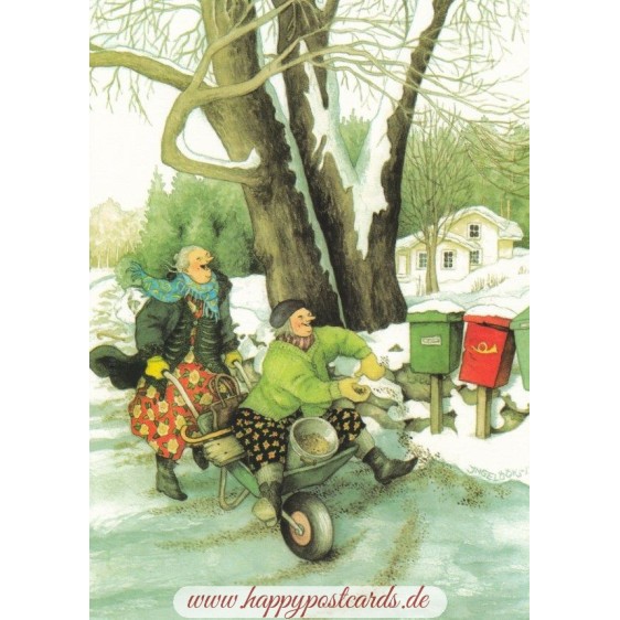 37 - Frauen und Briefkästen - Postkarte