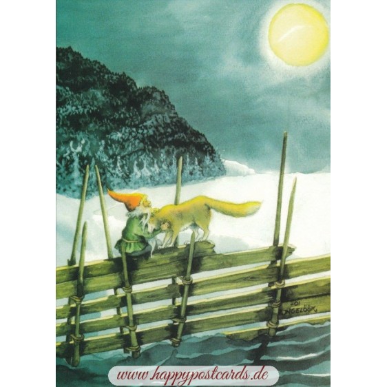 212 - Dwarf with Wolf - Postcard