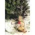 215 - Zwerg zählt Jahresringe - Postkarte