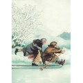 2 - Old Ladies with a Sledge - postcard