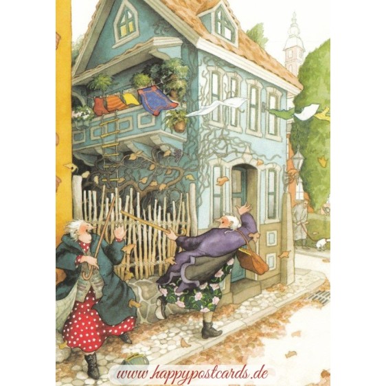 35 - Frauen mit Herbst - Postkarte