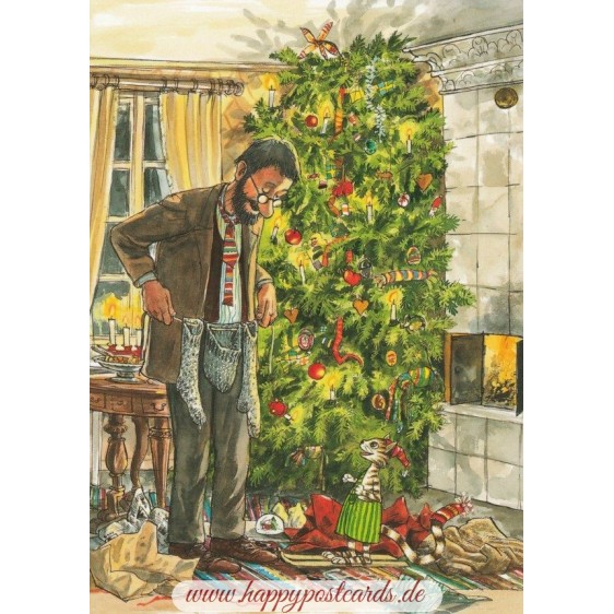 Christmas Gift Giving with Findus - Postcard