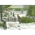Christbaum holen mit Findus - Postkarte